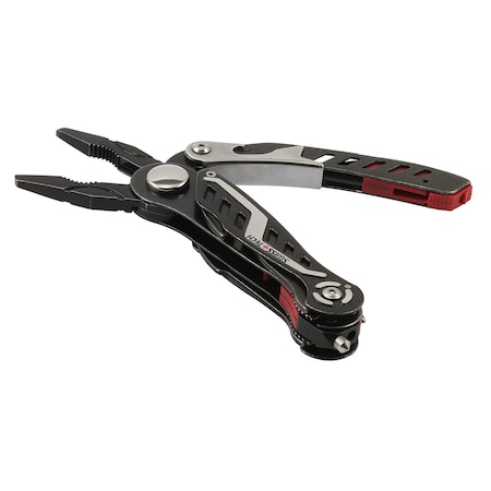 Prime-Line SWISS+TECH 12-in-1 Multi-Pliers, Stainless Steel, Black Stone-Washed Single Pack ST021005